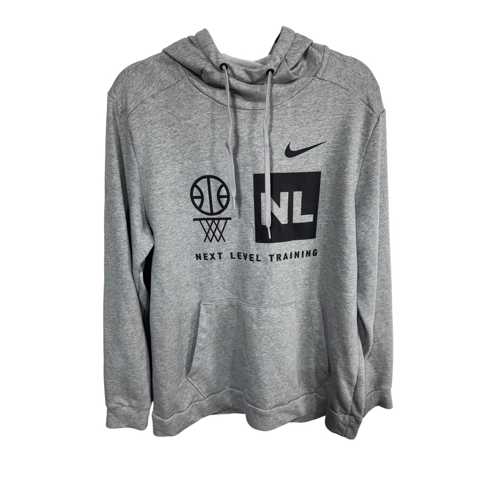 Nike Men's Medium Gray Pullover Hoodie Next Level Training Basketball